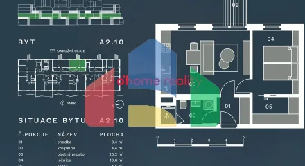 На продажу квартира 2-комн. студия 43 m²