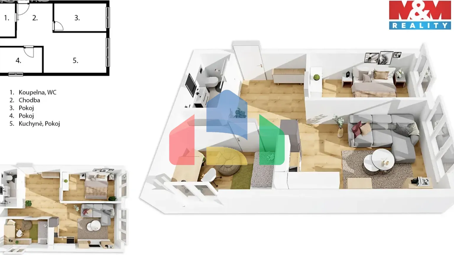 На продажу квартира 2-комн. студия 53 m²