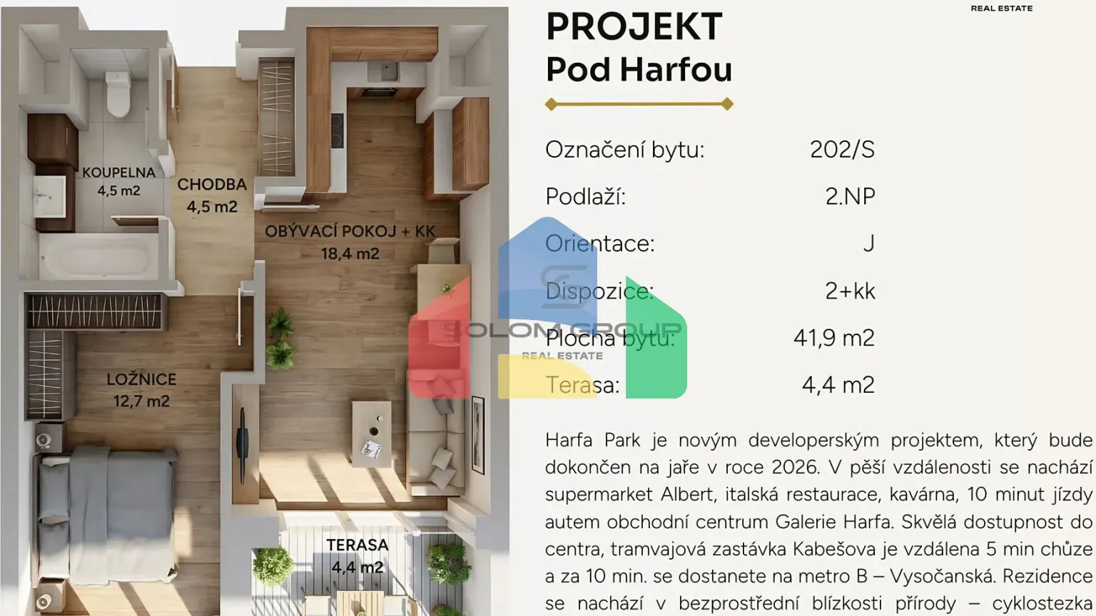 На продажу квартира 2-комн. студия 46 m²