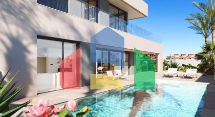 Complex of 10 villas in Pilar de la Horadada with sea views, just 100 meters from the beach