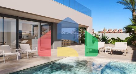 Complex of 10 villas in Pilar de la Horadada with sea views, just 100 meters from the beach