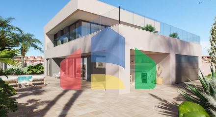 Complex of 10 villas in Pilar de la Horadada with sea views, just 100 meters from the beach