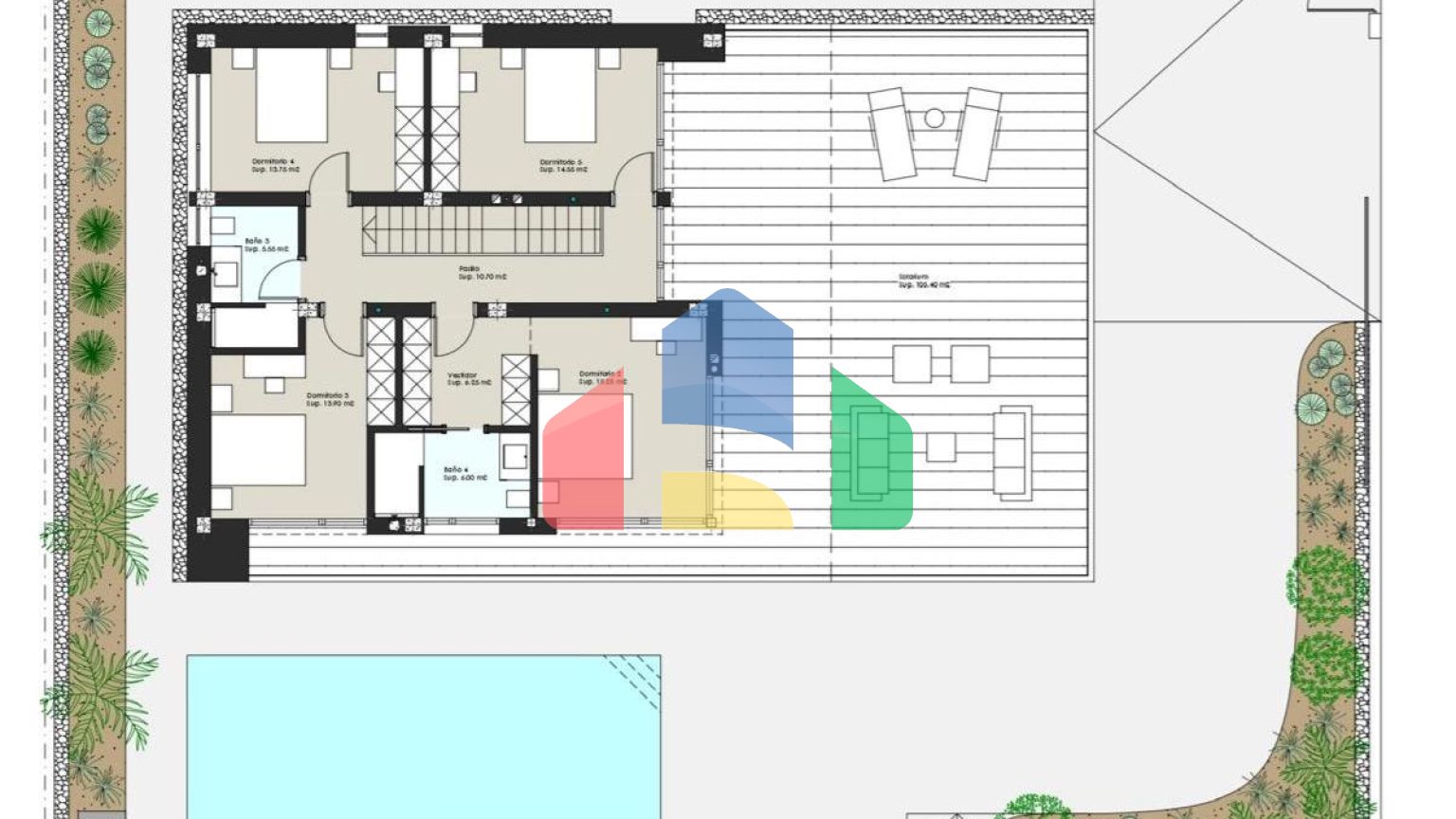 Комплекс из 10 вилл в Пилар де ла Орадада с видом на море, всего в 100 метрах от пляжа