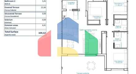Роскошные туристические апартаменты в 150 метрах от пляжа Лас Хигерикас — Торре де ла Орадада