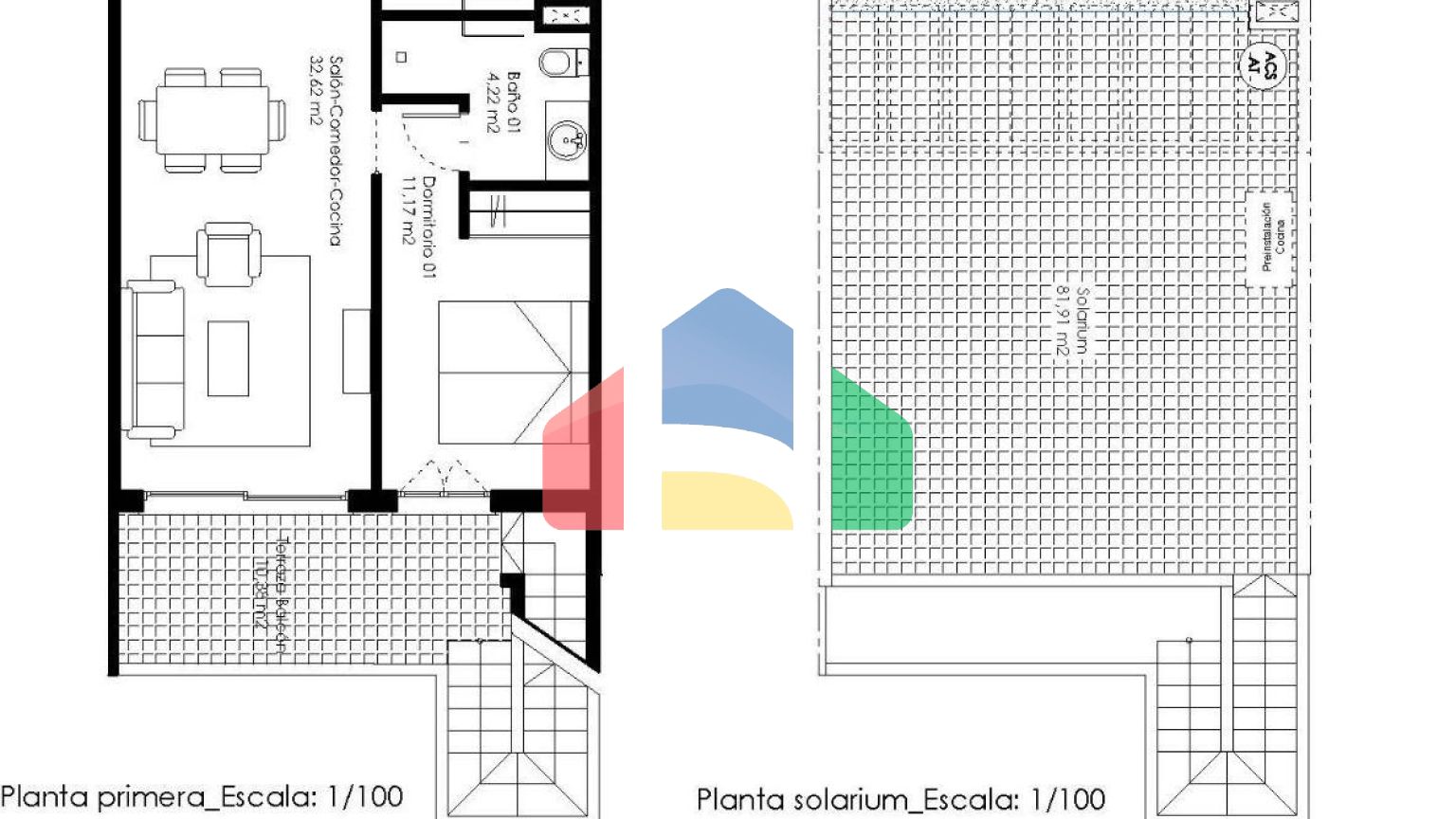 Новые бунгало с солярием или садом в Пилар-де-ла-Орадада