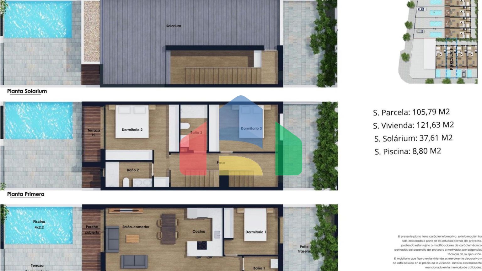 Экологичные таунхаусы в новом строительстве в Пилар-де-ла-Орадада, Коста-Бланка