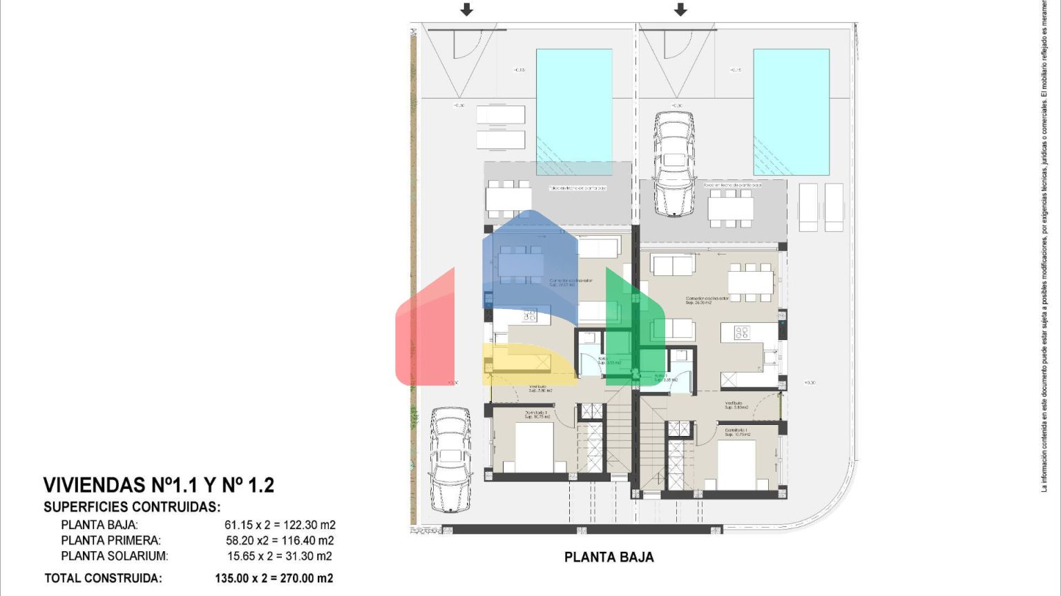 Эксклюзивный жилой комплекс из 2 роскошных двухквартирных вилл с видом на море на пляже «Лас-Игерикас», Торре