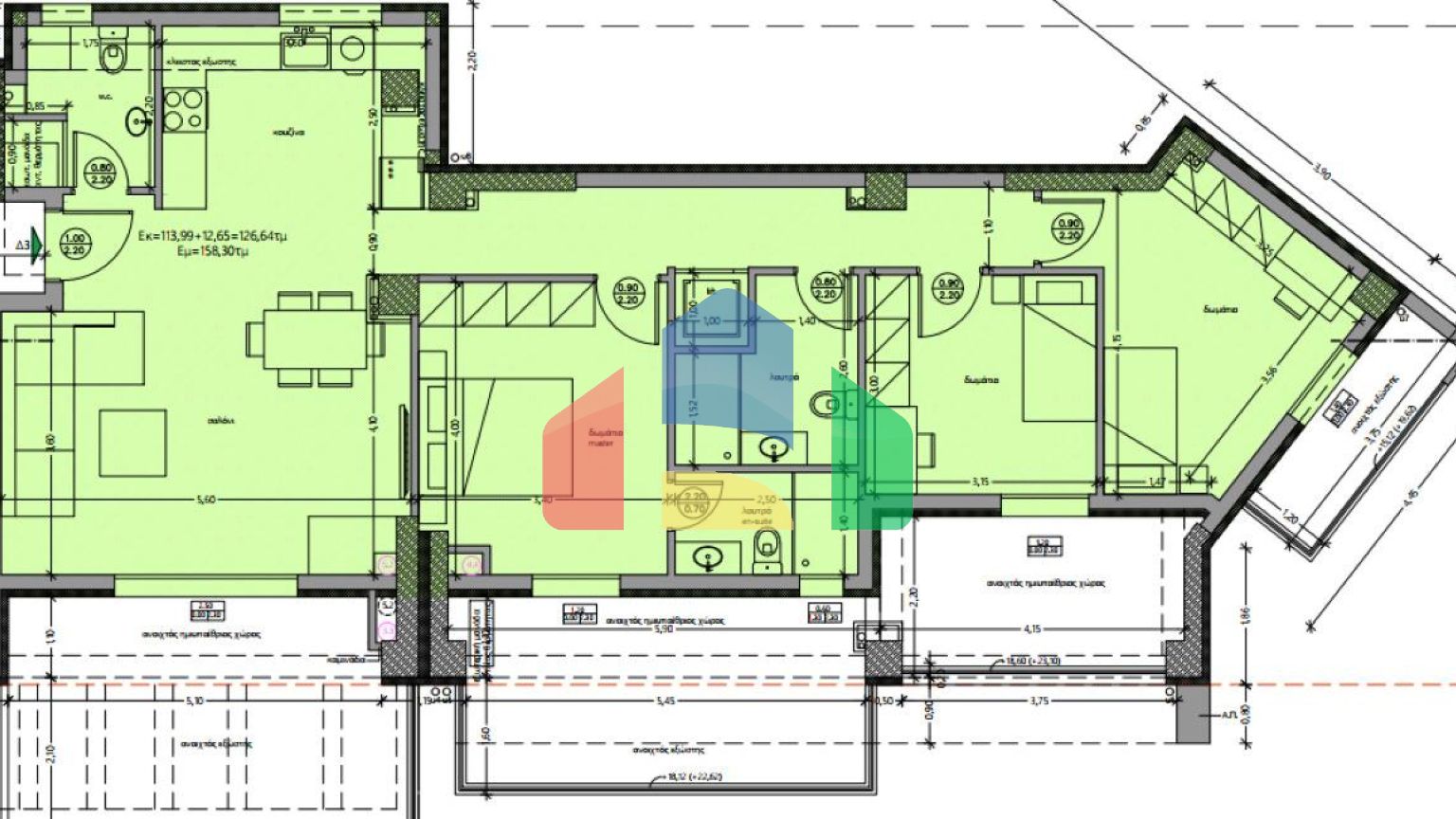 Продажа - Двухуровневая квартира 158 m² в Салониках