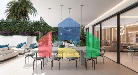 3-bedroom apartments in a unique residential complex on the beach in Las Chapas, Marbella