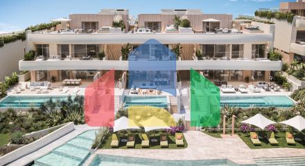 3-bedroom apartments in a unique residential complex on the beach in Las Chapas, Marbella