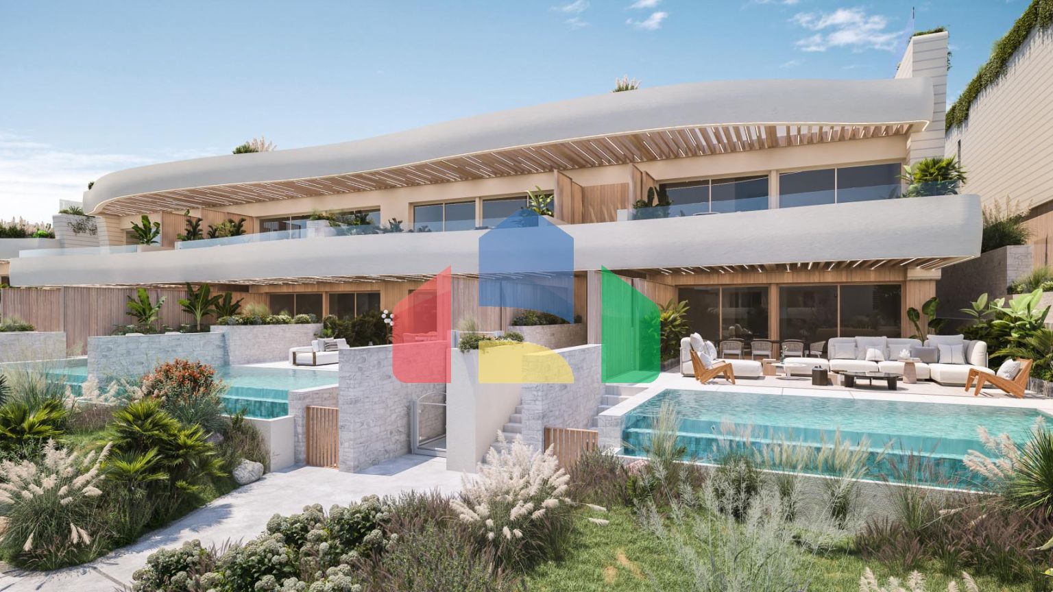 3-спальные апартаменты в уникальном жилом комплексе на пляже в Лас-Чапас,  Марбелья