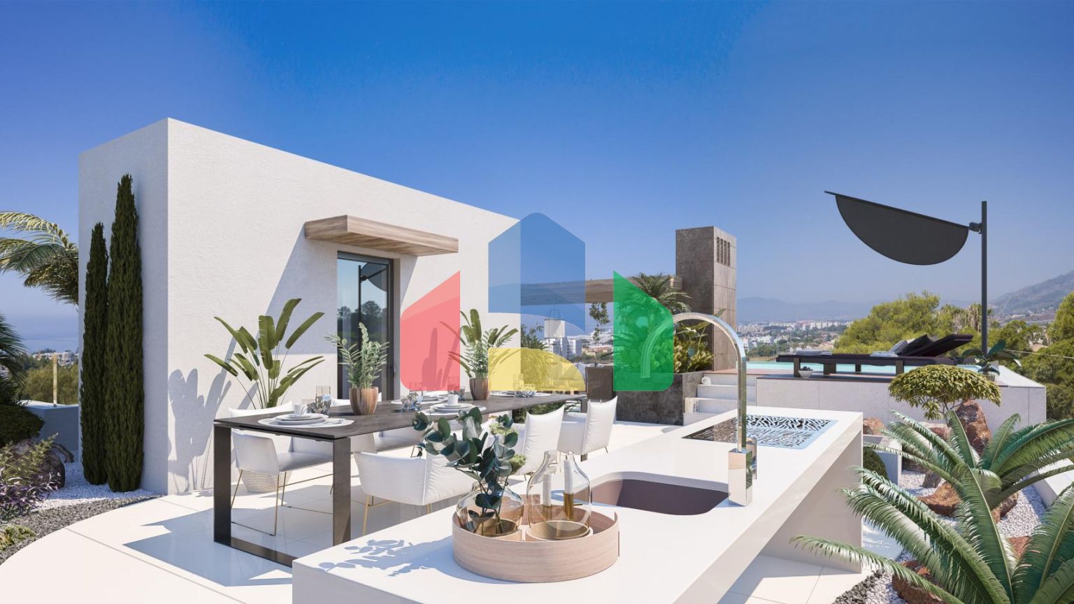 Эксклюзивный двухквартирный дом с 4 спальнями, видом на море в Марбелье и частным бассейном