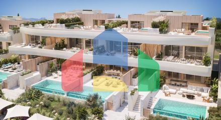 3-спальные дуплексы в уникальном жилом комплексе на пляже в Лас-Чапас, Марбелья