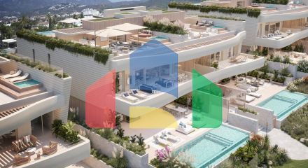 3-спальные дуплексы в уникальном жилом комплексе на пляже в Лас-Чапас, Марбелья