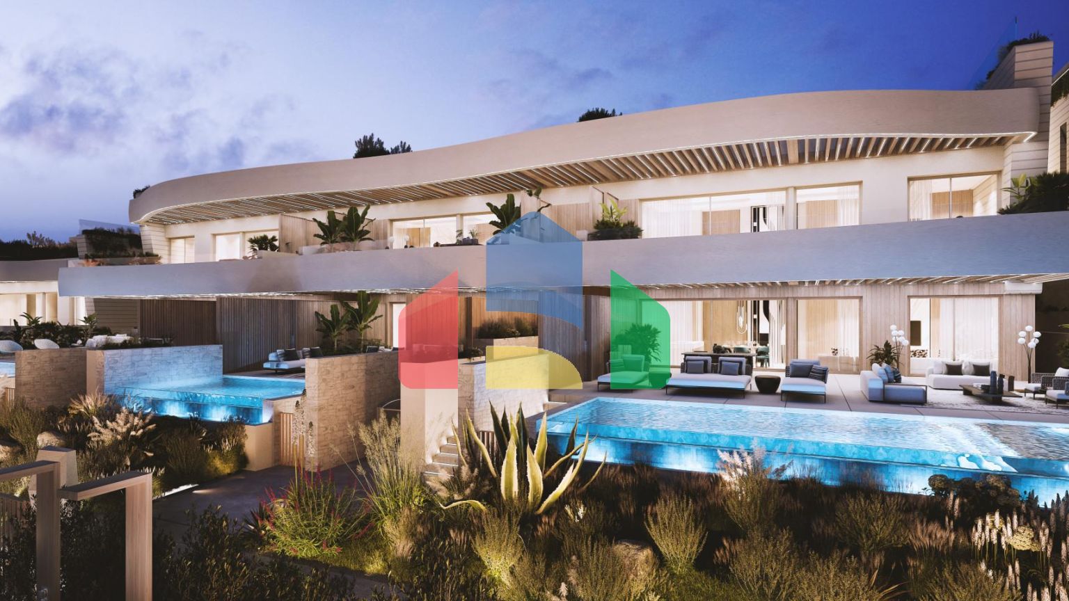 3-спальные дуплексы в уникальном жилом комплексе на пляже в Лас-Чапас, Марбелья