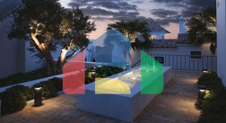 Современные дома в средиземноморском стиле с видом на море и поле для гольфа в Эстепоне Современные дома в средиземноморском стиле с видом на море и поле для гольфа в Эстепоне