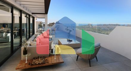 Penthouse with 4 bedrooms in an exclusive residential complex on the New Golden Mile, Estepona
