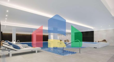 Современные дома в средиземноморском стиле с видом на море и поле для гольфа в Эстепоне