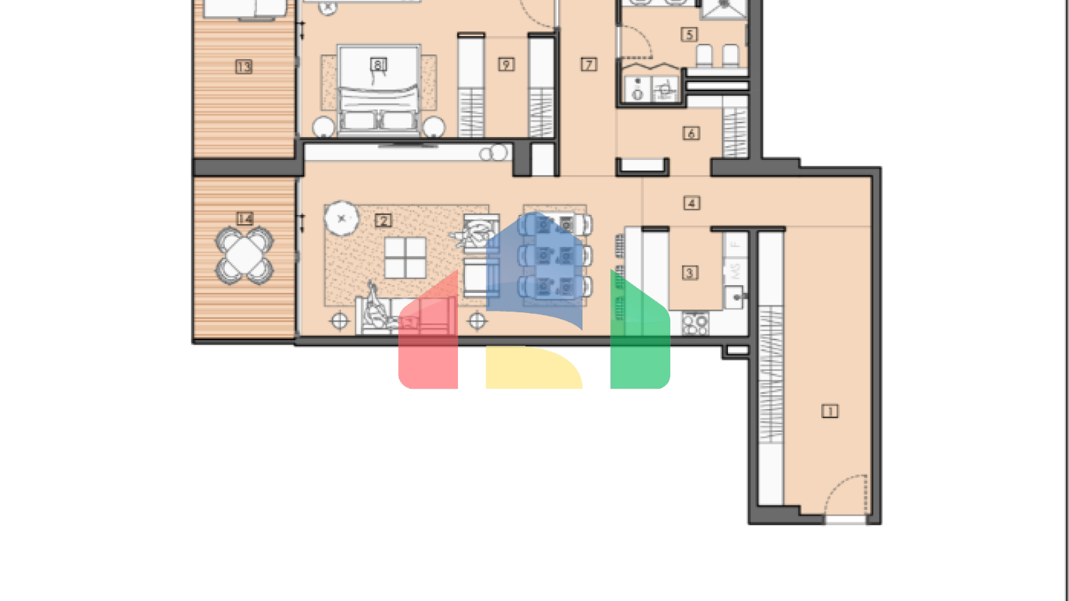 Апартаменты в элитном 5* отеле в Баре