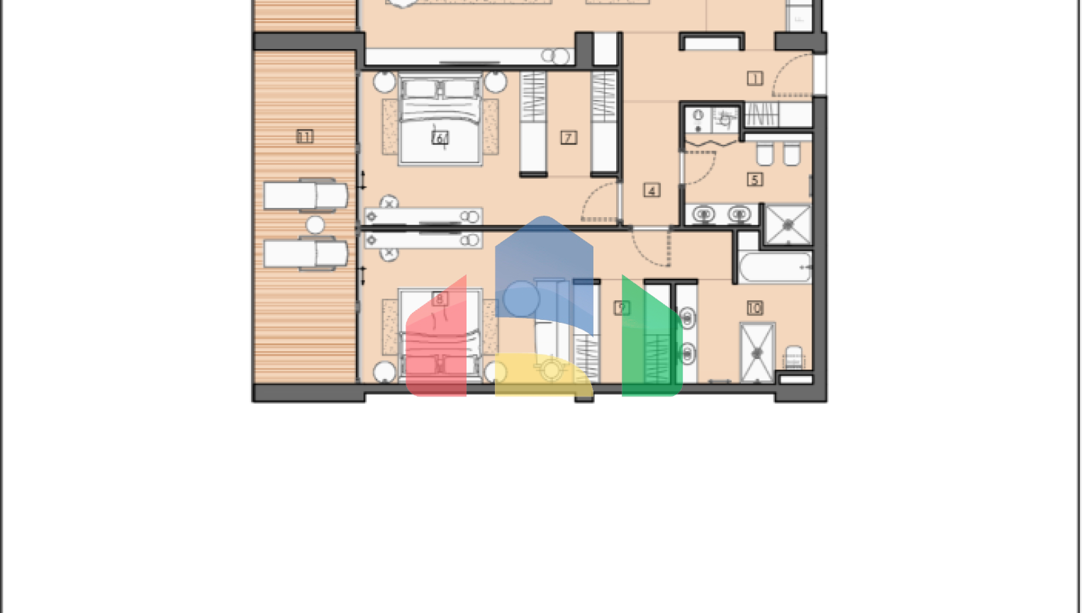 Апартаменты в элитном 5* отеле в Баре