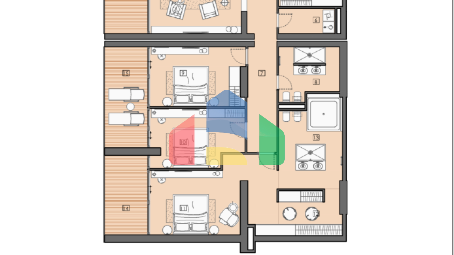 Апартаменты в элитном 5* отеле в Баре