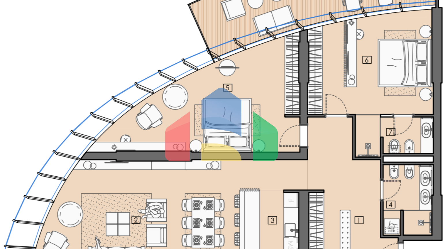 Апартаменты в элитном 5* отеле в Баре