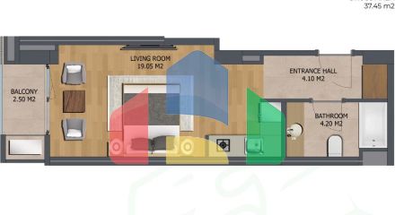 Квартира-студия с отельным сервисом в Баре