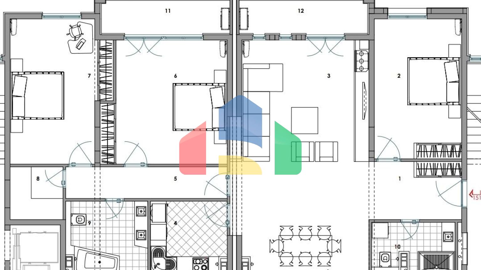 Просторная квартира в Баре для большой семьи