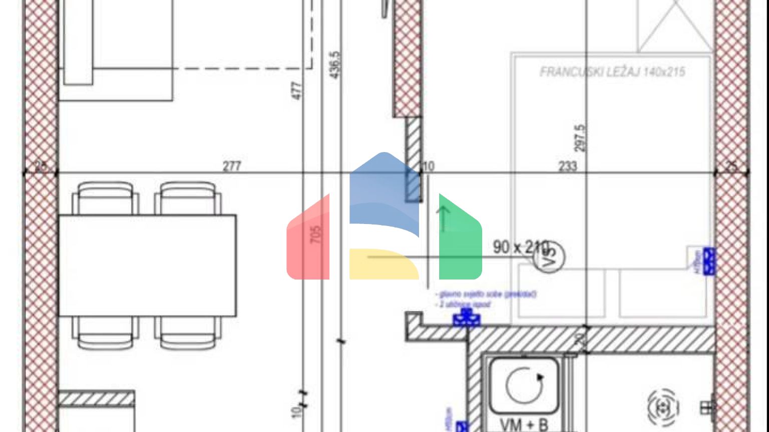 Квартира с одной спальней в пешей доступности до центра города