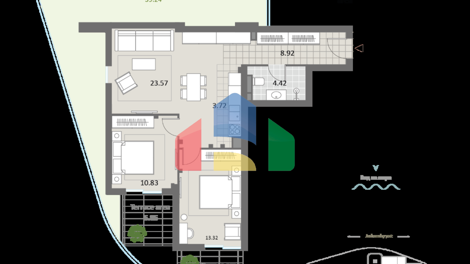 Комплекс апартаментов на 1 линии в Бечичи