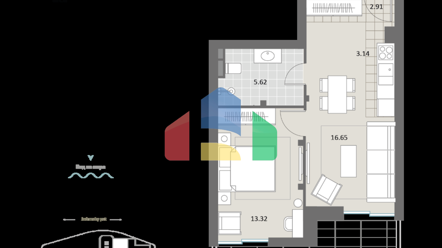 Комплекс апартаментов на 1 линии в Бечичи