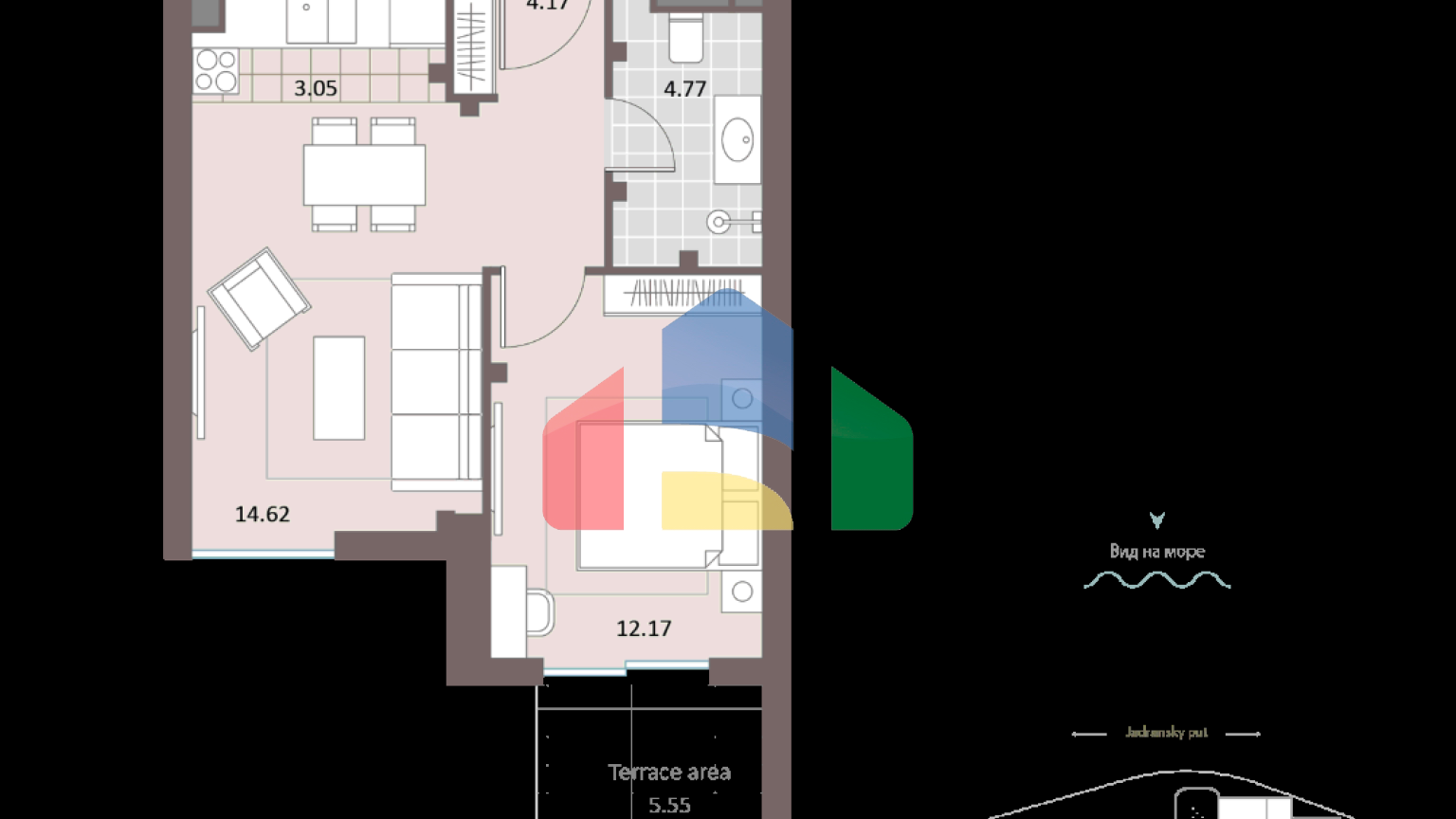 Комплекс апартаментов на 1 линии в Бечичи