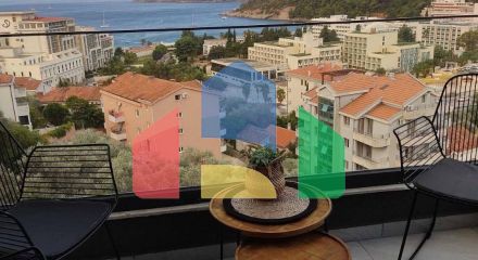 Stylish 3 bedroom apartment with sea view, complex with swimming pool in Becici