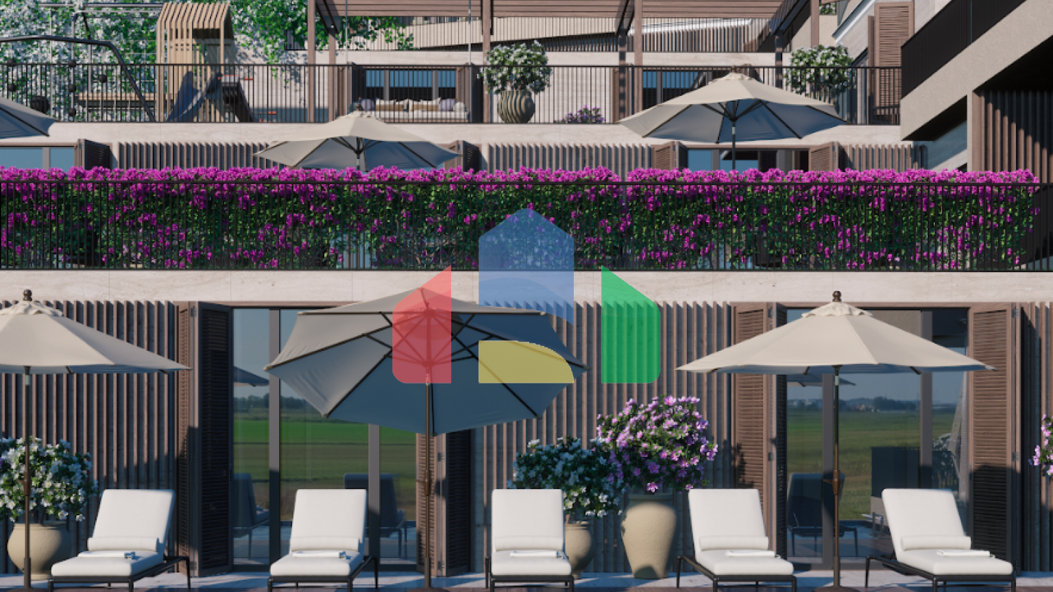 Современные апартаменты с рабочими зонами и видом на море — для жизни и удалённой работы