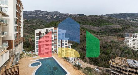 Просторная квартира 64 м² в Бечичи с видом на море