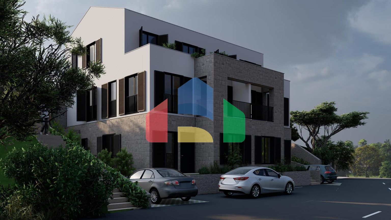 Двухуровневый пентхаус с садом и террасой в заливе Бигово