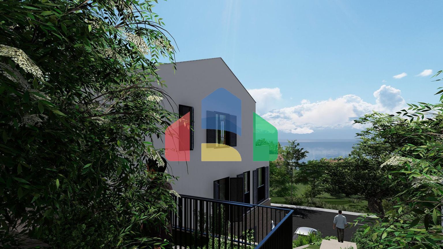 Двухуровневый пентхаус с садом и террасой в заливе Бигово