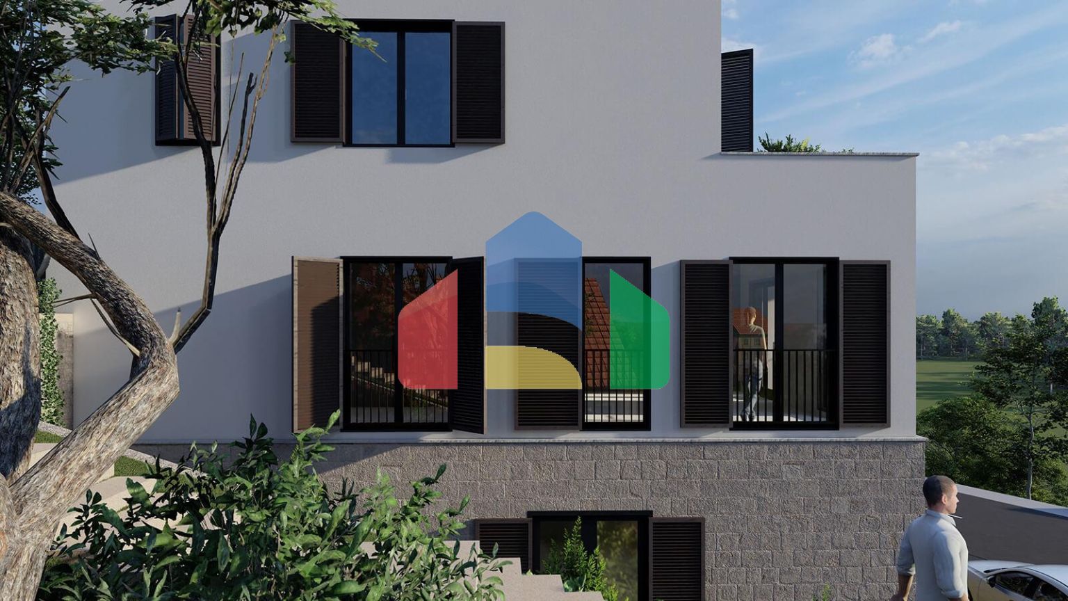 Двухуровневый пентхаус с садом и террасой в заливе Бигово