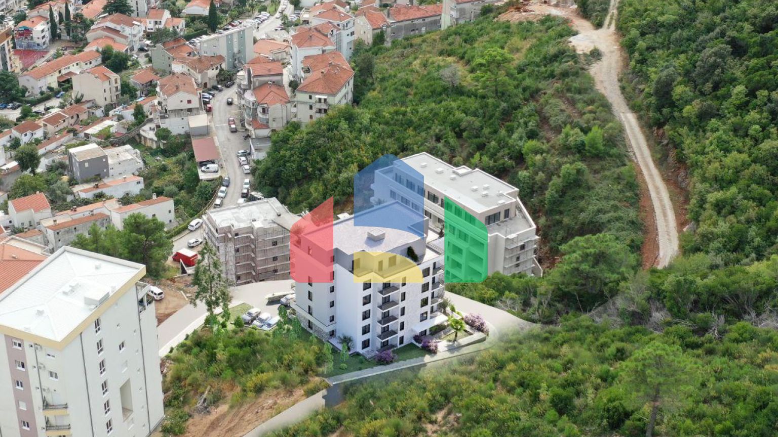 Квартира с одной спальней в новом комплексе в Будве, район Дубовица