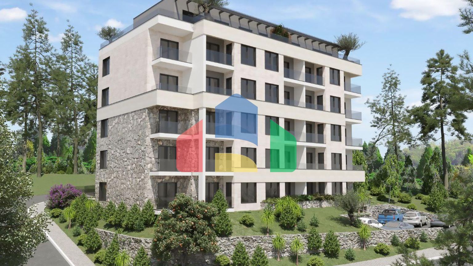 Квартира с одной спальней в новом комплексе в Будве, район Дубовица