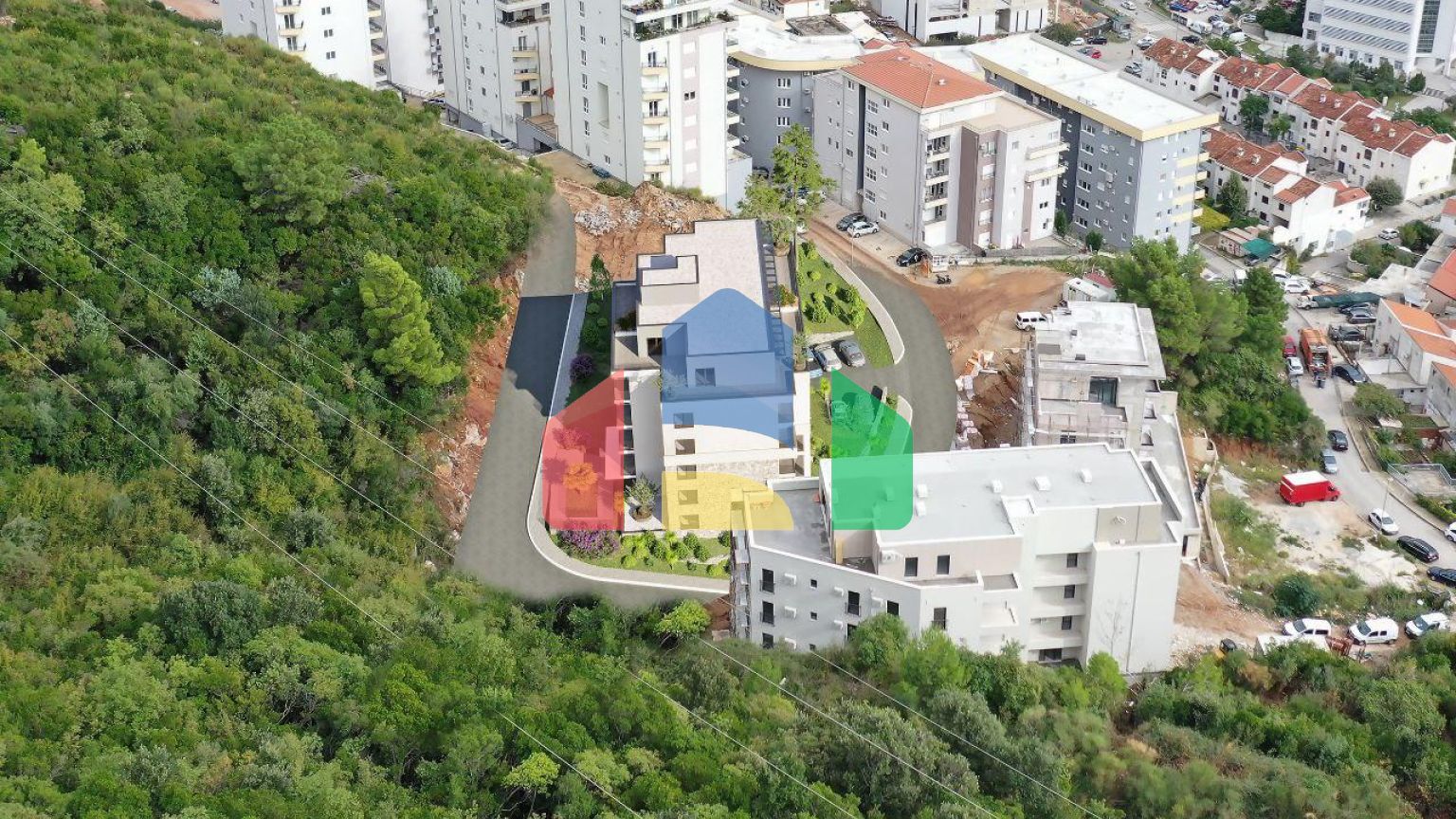 Квартира 1+1 с террасой в новостройке, район Дубовица, Будва