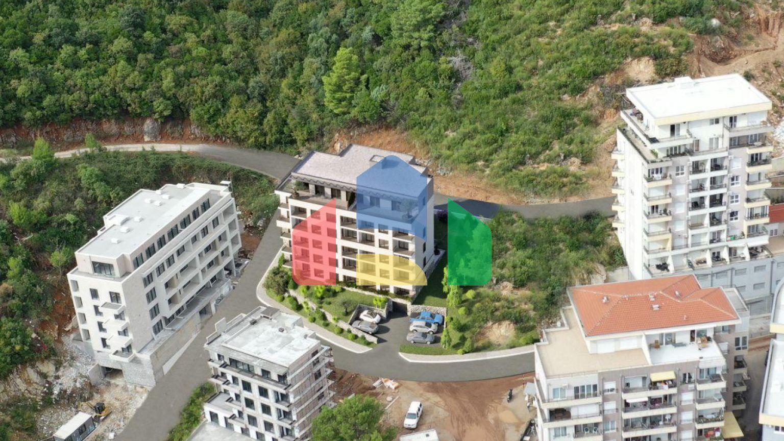 Квартира 1+1 с террасой в новостройке, район Дубовица, Будва