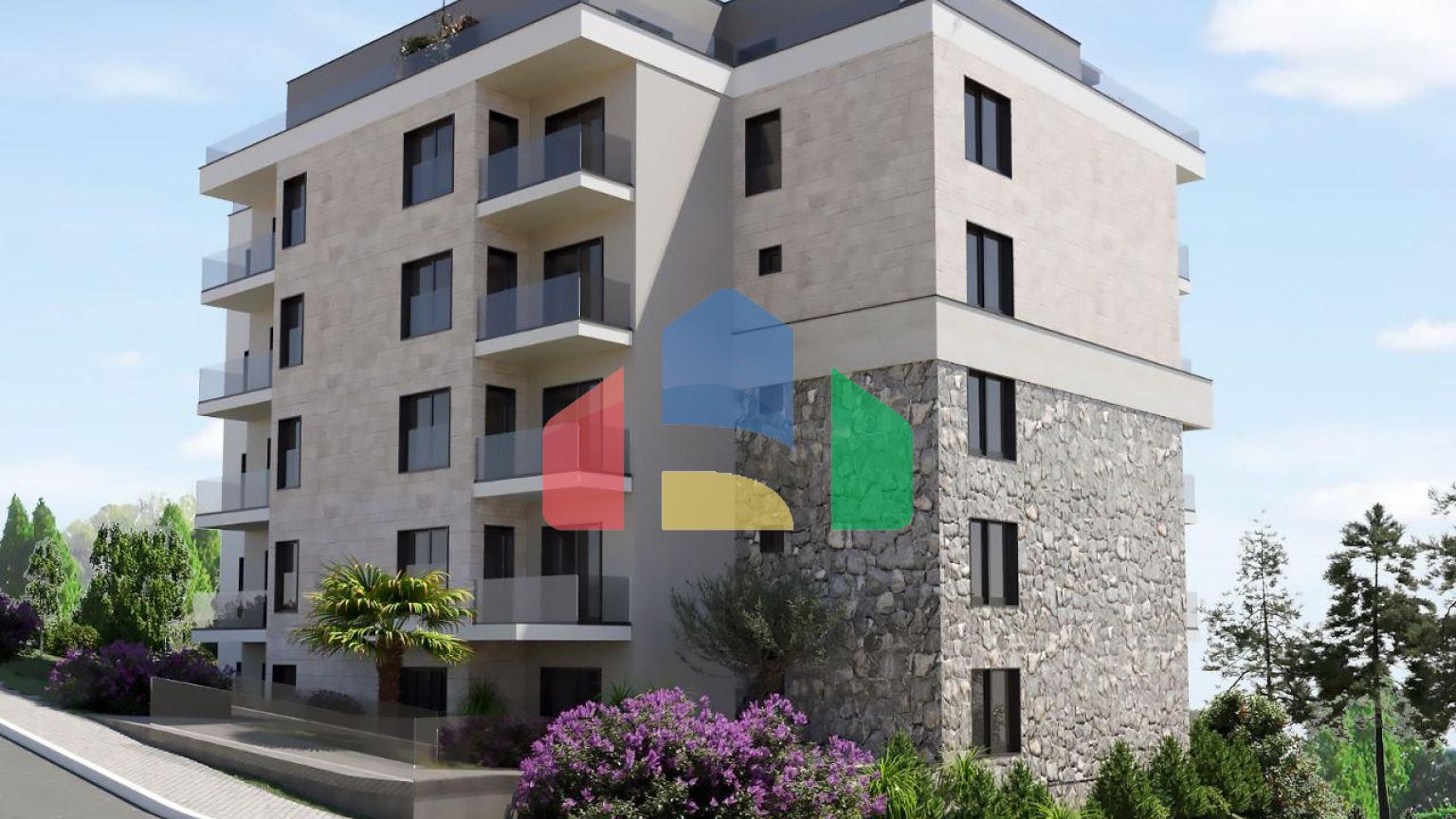 Квартира 1+1 с террасой в новостройке, район Дубовица, Будва