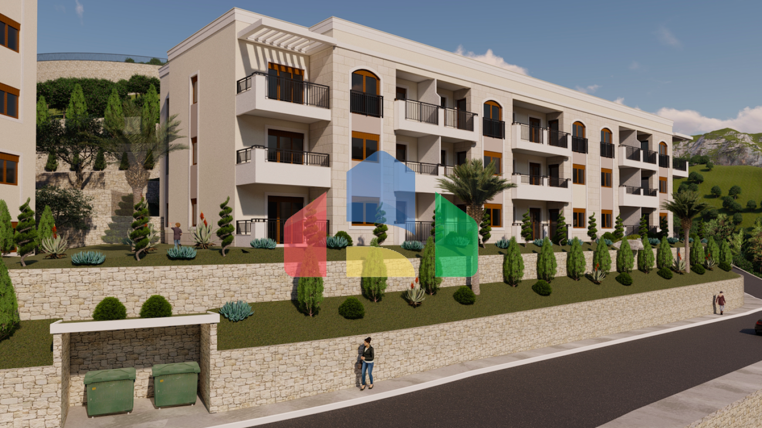 Квартира с одной комнатой в новостройке в Будве на финальной стадии строительства