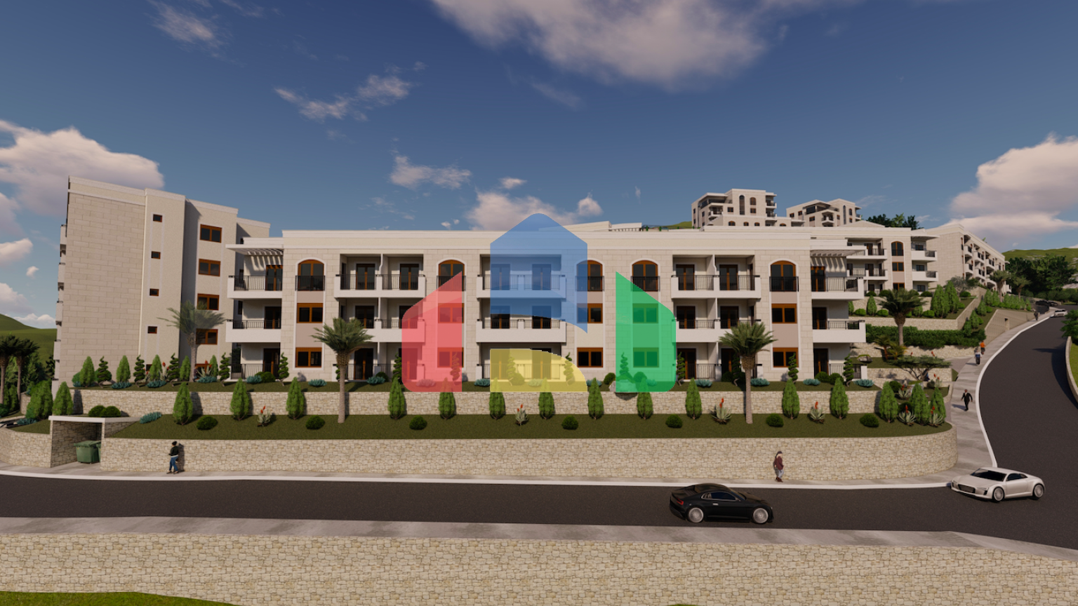 Функциональная квартира с двумя спальнями в новом ЖК в Будве.