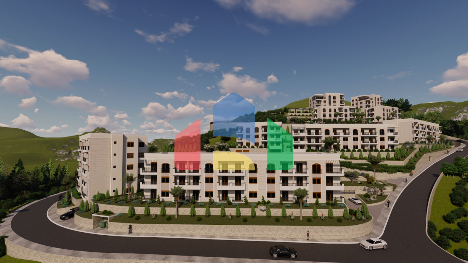 Просторная квартира 2+1, 63,35 м² в новостройке Будвы