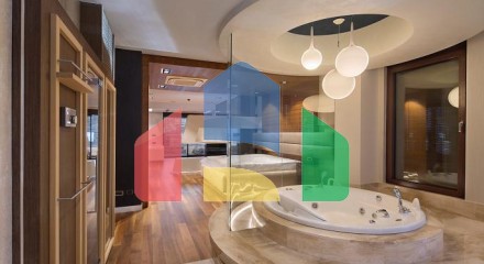 Super luxurious three-story triplex apartment with a jacuzzi and sauna