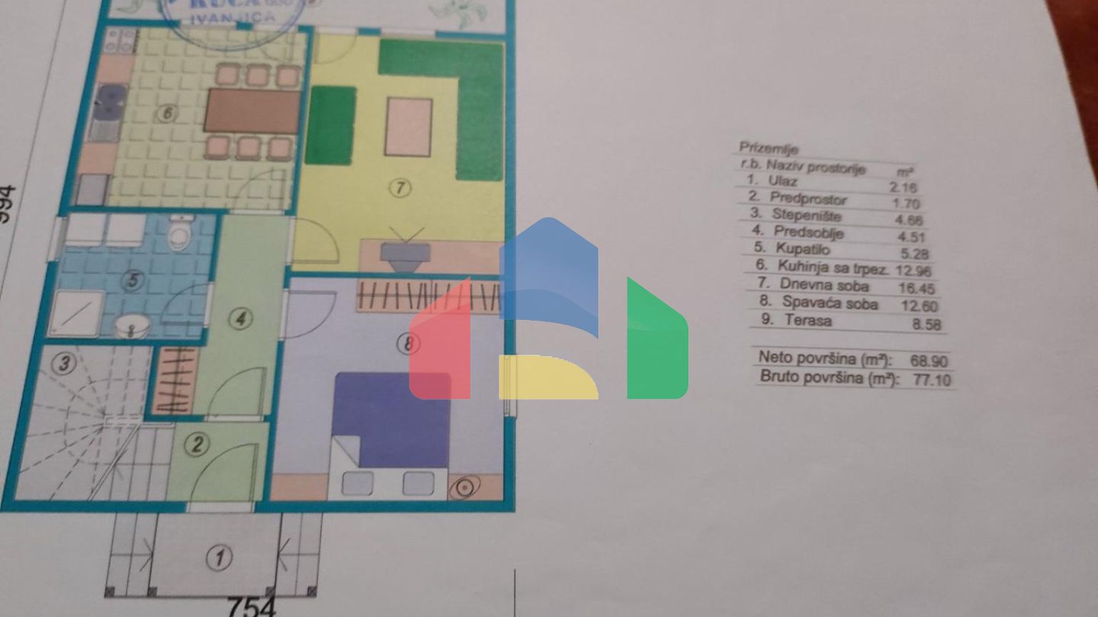 Двухэтажный дом с участком в Цетине.