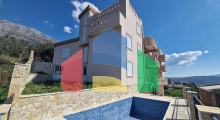 Two new identical four-storey villas with a swimming pool in Dobra Voda, Bar