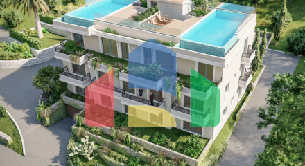 Two bedroom apartment in a complex with a swimming pool in Dobrota